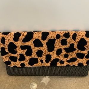 Cheetah print clutch bag